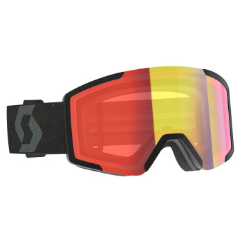 Masque de Ski/Snow Scott Shield Mineral Black Light Sensitive Red Chrome Cat S2 a S3 Adulte