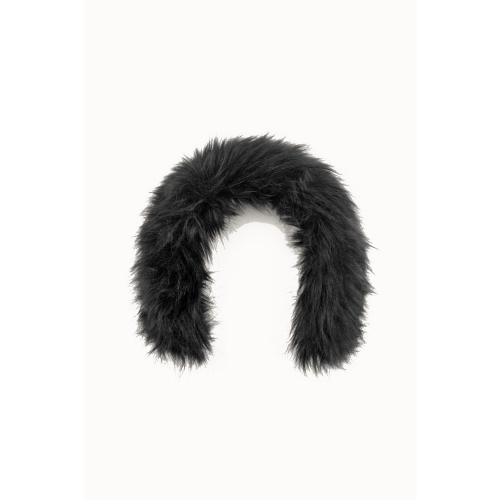 Col fourrure pour veste de ski Poivre Blanc Trim Noir Femme