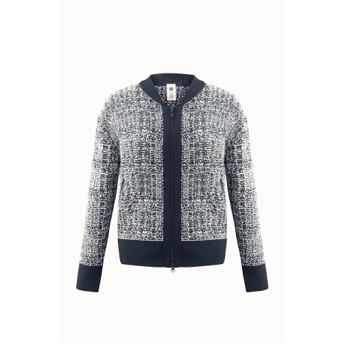 Gilet Poivre Blanc Knit Jacket 3500 Tweed Gothic Blue Femme