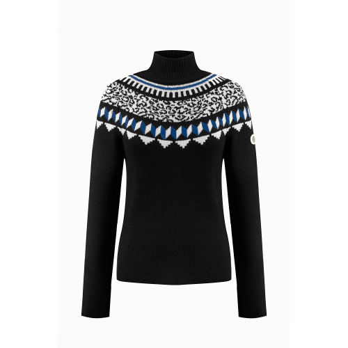 Pull En Maille Poivre Blanc Knit Pullover 3551 Black Femme