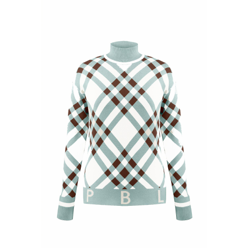 Pull En Maille Poivre Blanc Knit Pullover 3553 Cross Aloe Blue Femme
