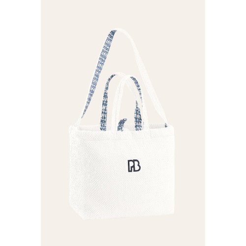 Handbag Poivre White Stretch Fleece Large Tote 9093 White Woman