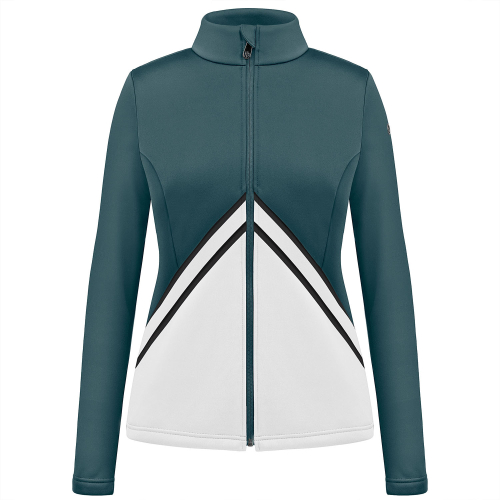 Women's Poivre Blanc 1702 Ever Green White Fleece Jacket