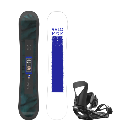 Pack Snowboard Salomon Pulse+ Fixations Pact Black Homme