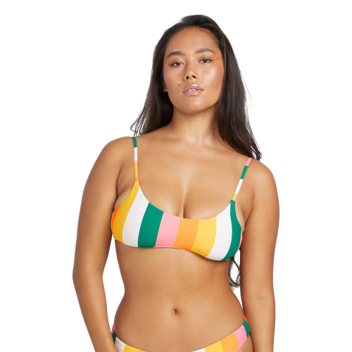 Women's Volcom Along Those Lines Crop Multi Swimsuit Top