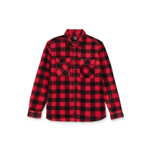 Chemise Volcom Bowered fleece lifeguard red Homme