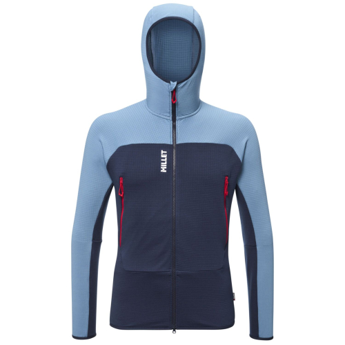 Men's Millet Fusion grid hoodie coronet blue sapphire fleece jacket
