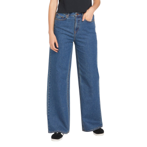 Jean Volcom Stoned Bf Hirise Indigo Ridge Wash Femme
