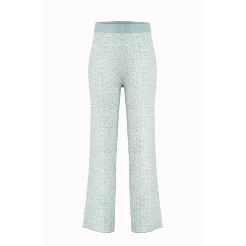 Pantalon Poivre Blanc Knit 3521 Tweed Aloe Blue Femme
