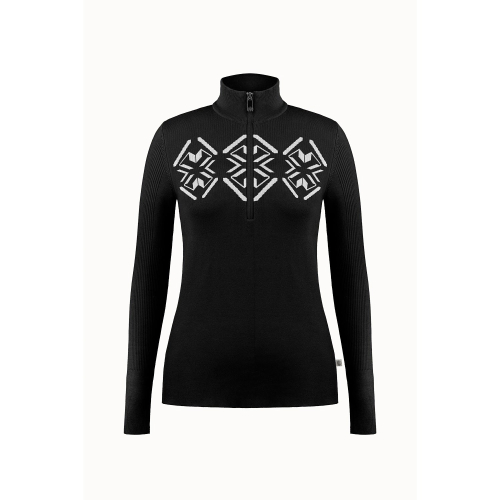 Pull En Maille Poivre Blanc Knit Sweater 3540 Black Femme