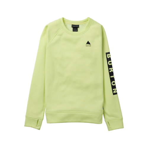 Women's Burton oak crewneck fleece glow yellow green heather sweatshirt