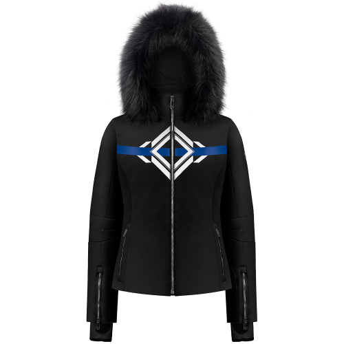 Women's Stretch Poivre Blanc 0800 Print Black Ski Jacket