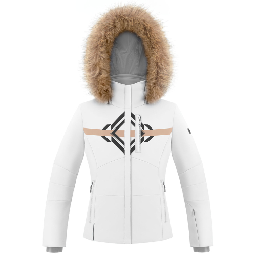 Girls' Poivre Blanc 0802 Print White Ski Jacket