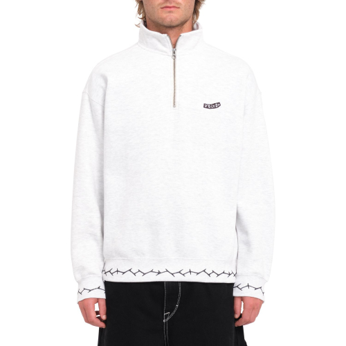 Men's Mocklov Crew Bone Heather Zipped Sweatshirt