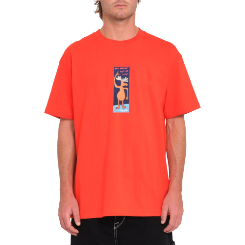 Tee Shirt Volcom Olivmoose Bright Red Homme
