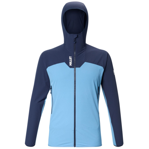 Softshell d alpinisme Millet Kamet xcs light hoodie coronet blue saphir Homme