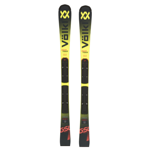 Volkl Racetiger gsl r jr plate + Comp 10 bindings ski pack for boys yellow